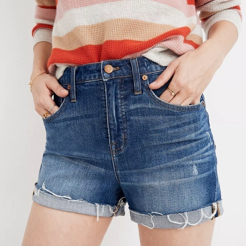 Madewell High-Rise Denim Shorts in Glenoaks Wash Cutoff Edition Size 25